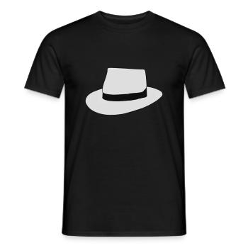 chapeau blanc - T-shirt homme - noir - Devant - AI Model Male 178 light (178cm)