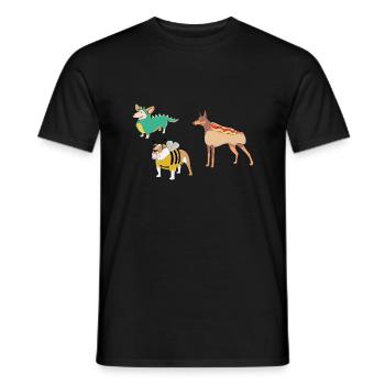 Hunde im Kostüm Hot Dog - Männer T-Shirt - Schwarz - Vorne - AI Model Male 178 light (178cm)