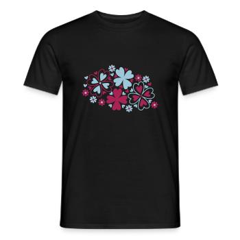 blumen herzen - Männer T-Shirt - Schwarz - Vorne - AI Model Male 178 light (178cm)