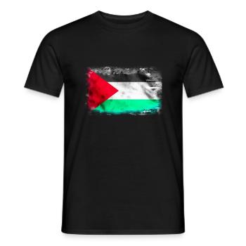 Contexte avec le drapeau de la Palestine - T-shirt homme - noir - Devant - AI Model Male 178 light (178cm)