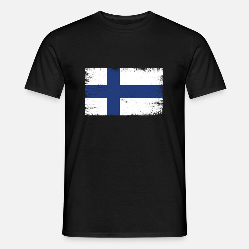 Finlande Suomi Drapeau drapeau - T-shirt homme - noir