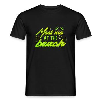 Meet Me At The Beach Funny Retirement Women Gift - T-shirt homme - noir - Devant - AI Model Male 178 light (178cm)