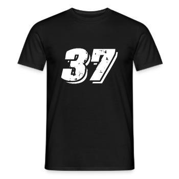 37 Symbole numérique - T-shirt homme - noir - Devant - AI Model Male 178 light (178cm)