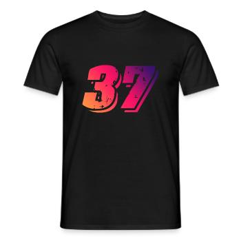 37 Symbole numérique - T-shirt homme - noir - Devant - AI Model Male 178 light (178cm)