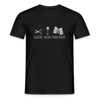 Schere, Wein, paar Bier - Party Saufen Team - Männer T-Shirt - Schwarz - Vorne - AI Model Male 178 light (178cm)