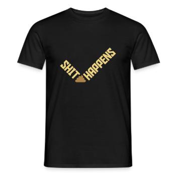 La merde arrive la citation d’humour - T-shirt homme - noir - Devant - AI Model Male 178 light (178cm)