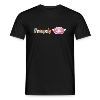 French Kiss - Men's T-Shirt - black - Front - AI Model Male 178 light (178cm)
