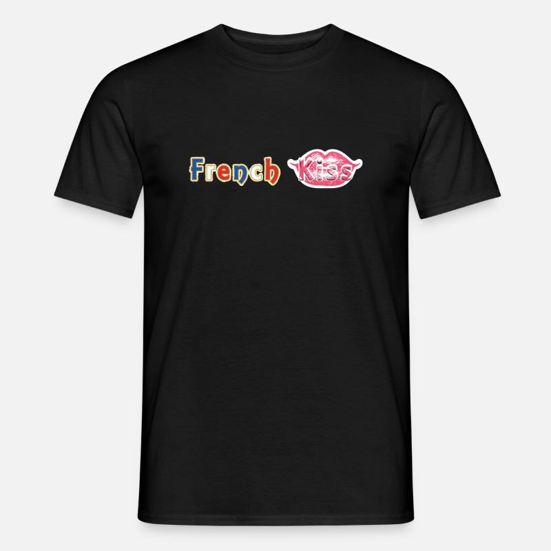 Zungenkuss - Männer T-Shirt - Schwarz