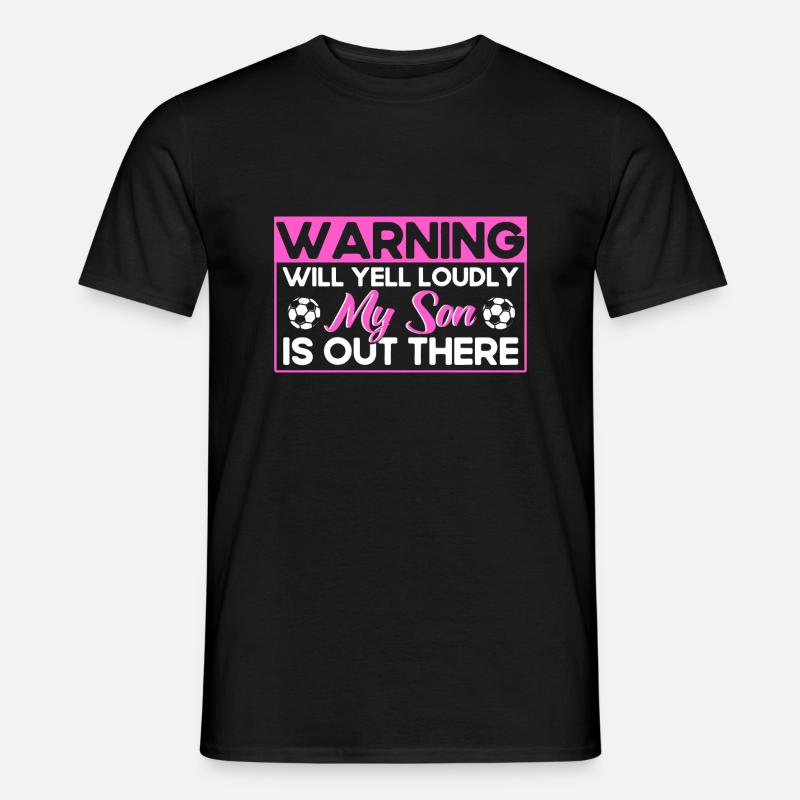 Fußball Mama Sohn Mutter Geschenk - Männer T-Shirt - Schwarz
