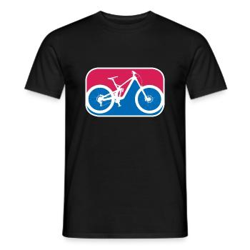 Mountainbike Downhill Fahrrad mtb logo Geschenk - Männer T-Shirt - Schwarz - Vorne - AI Model Male 178 light (178cm)