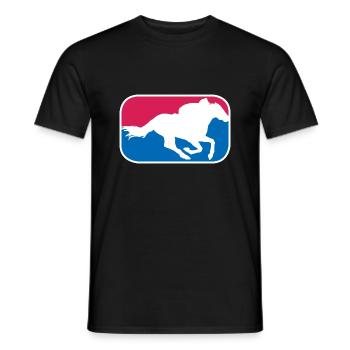 Rennpferd reiten Reitsport Pferde lustige Geschenk - Männer T-Shirt - Schwarz - Vorne - AI Model Male 178 light (178cm)