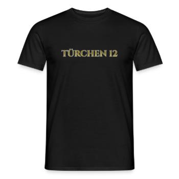 Türchen 12 - Männer T-Shirt - Schwarz - Vorne - AI Model Male 178 light (178cm)