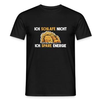 Ich Schlafe Nicht Ich Spare Energie Löwen - Männer T-Shirt - Schwarz - Vorne - AI Model Male 178 light (178cm)