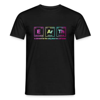 EARTH - with elements of the persiode system - Men's T-Shirt - black - Front - AI Model Male 178 light (178cm)