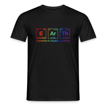 TERRE - avec des éléments du système de persiodes LGBTQi+ - T-shirt homme - noir - Devant - AI Model Male 178 light (178cm)