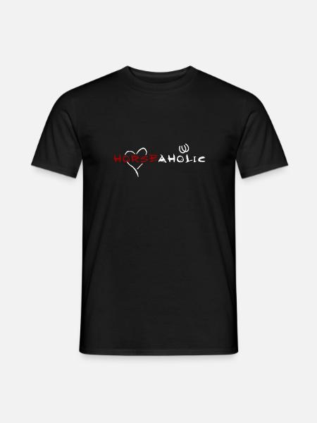 Horseaholic weiß - Männer T-Shirt - Schwarz