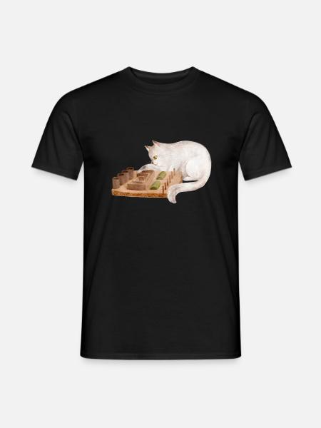 Spielerische Katze - Männer T-Shirt - Schwarz