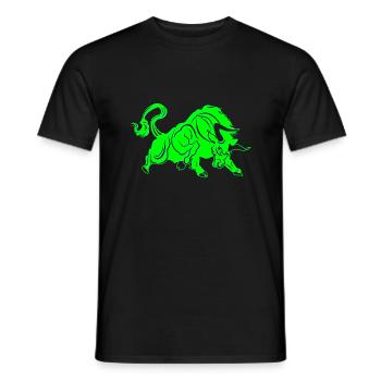 Stier Stierkopf Kopf Logo Steak Beast Gym Horn - Männer T-Shirt - Schwarz - Vorne - AI Model Male 178 light (178cm)