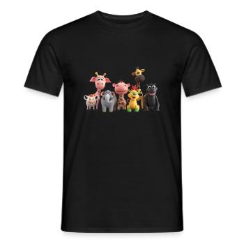 Lustige Tiergruppe - Männer T-Shirt - Schwarz - Vorne - AI Model Male 178 light (178cm)
