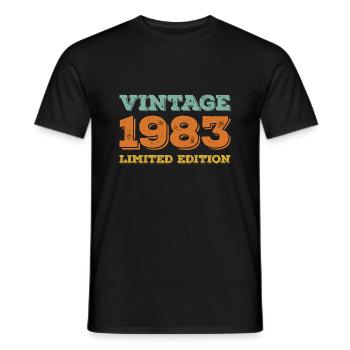 Vintage 1983 Limited Edition Classic birthday gift - Men's T-Shirt - black - Front - AI Model Male 178 light (178cm)