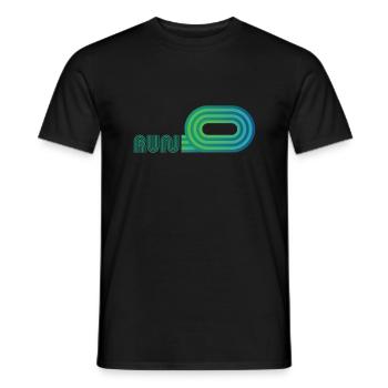 Run Track horicontal green - Men's T-Shirt - black - Front - AI Model Male 178 light (178cm)