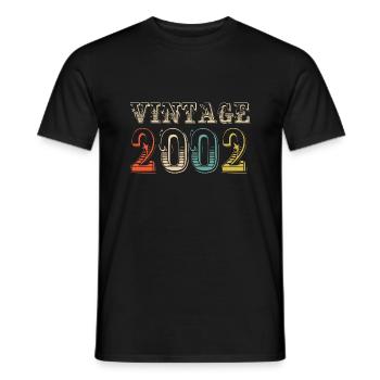 Vintage 2002 - 22nd birthday - 22 years old - Men's T-Shirt - black - Front - AI Model Male 178 light (178cm)