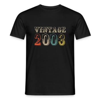 Vintage 2003 - 21st birthday - 21 years old - Men's T-Shirt - black - Front - AI Model Male 178 light (178cm)