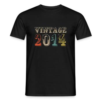 Jahrgang 2014 - 10. Geburtstag - 10 Jahre - Männer T-Shirt - Schwarz - Vorne - AI Model Male 178 light (178cm)