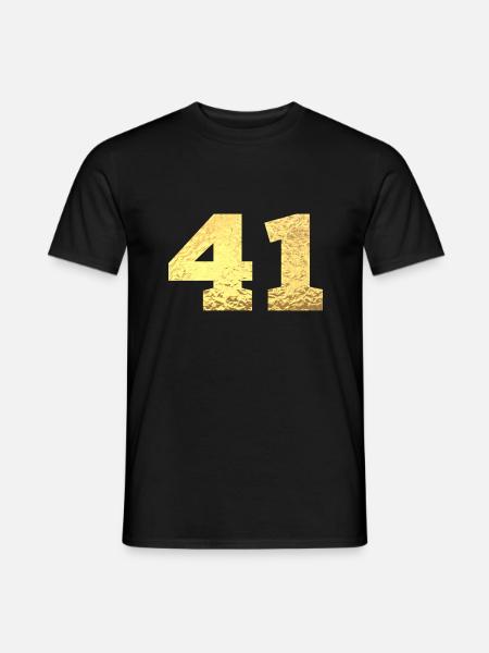 Numéro 41 paillettes doré - 41e anniversaire - T-shirt homme - noir
