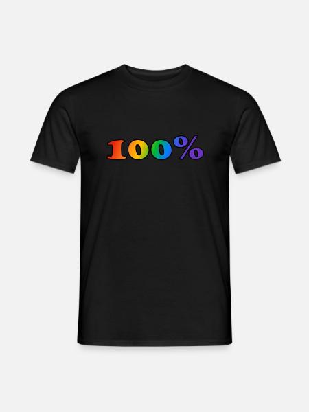 100 Prozent schwul - Männer T-Shirt - Schwarz
