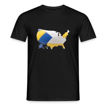 USA | echter Volleyball | Landkarte - Männer T-Shirt - Schwarz - Vorne - AI Model Male 178 light (178cm)
