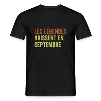 Legenden werden im September geboren - Männer T-Shirt - Schwarz - Vorne - AI Model Male 178 light (178cm)