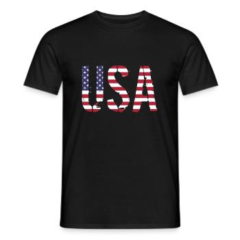Les États-Unis aux couleurs du drapeau américain drapeau - T-shirt homme - noir - Devant - AI Model Male 178 light (178cm)