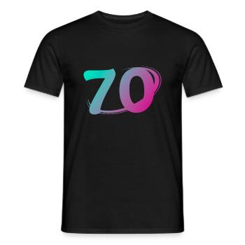Nummer 70 mehrfarbig - Männer T-Shirt - Schwarz - Vorne - AI Model Male 178 light (178cm)