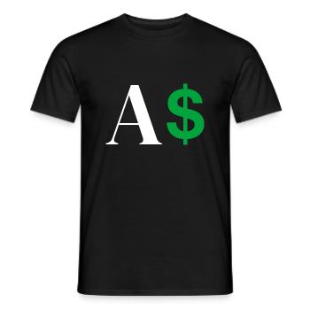 Dollar-Buchstabe - Männer T-Shirt - Schwarz - Vorne - AI Model Male 178 light (178cm)