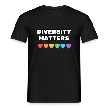 Vielfalt ist wichtig Regenbogenherzen - Männer T-Shirt - Schwarz - Vorne - AI Model Male 178 light (178cm)