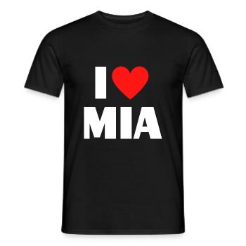 I Love Mia Red Heart Love Fan Gift - Men's T-Shirt - black - Front - AI Model Male 178 light (178cm)