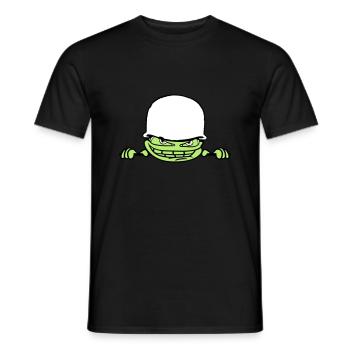wand mauer gesicht kopf soldat tarnmuster krieg ar - Männer T-Shirt - Schwarz - Vorne - AI Model Male 178 light (178cm)