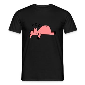Sleeping Pig - Männer T-Shirt - Schwarz - Vorne - AI Model Male 178 light (178cm)