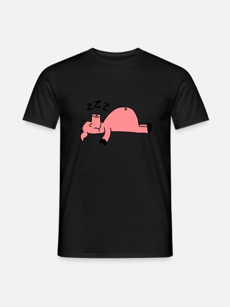 Sleeping Pig - Men's T-Shirt - black
