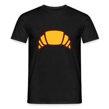 croissant viennoiserie boulanger pâtissier - T-shirt homme - noir - Devant - AI Model Male 178 light (178cm)