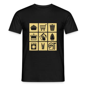 Icônes de nettoyage - T-shirt homme - noir - Devant - AI Model Male 178 light (178cm)