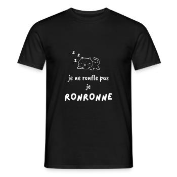 Je ne ronfle pas, je ronronne ! idée cadeau chat - T-shirt homme - noir - Devant - AI Model Male 178 light (178cm)