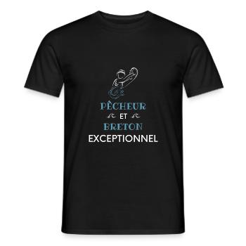 Pêcheur et breton exceptionnel ! cadeau pêcheur - T-shirt homme - noir - Devant - AI Model Male 178 light (178cm)