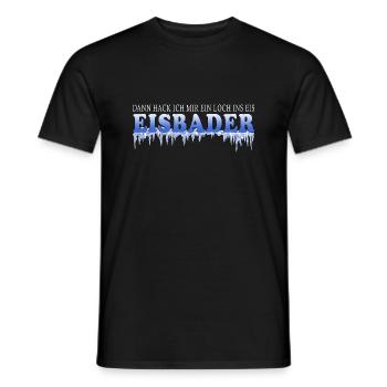 glace baignade pêche sur glace motivation hiver baignade glace rose - T-shirt homme - noir - Devant - AI Model Male 178 light (178cm)