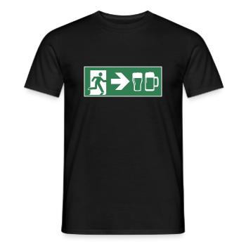 Emergency exit beer - Men's T-Shirt - black - Front - AI Model Male 178 light (178cm)