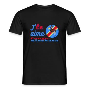 J'aime le Congo-Kinshasa - T-shirt homme - noir - Devant - AI Model Male 178 light (178cm)