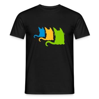 3 colorful little cats - Men's T-Shirt - black - Front - AI Model Male 178 light (178cm)