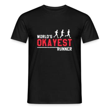 World's Okayest Runner Funny Vintage Running - Männer T-Shirt - Schwarz - Vorne - AI Model Male 178 light (178cm)
