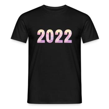 2022 Pastell Lila Rosa - Männer T-Shirt - Schwarz - Vorne - AI Model Male 178 light (178cm)